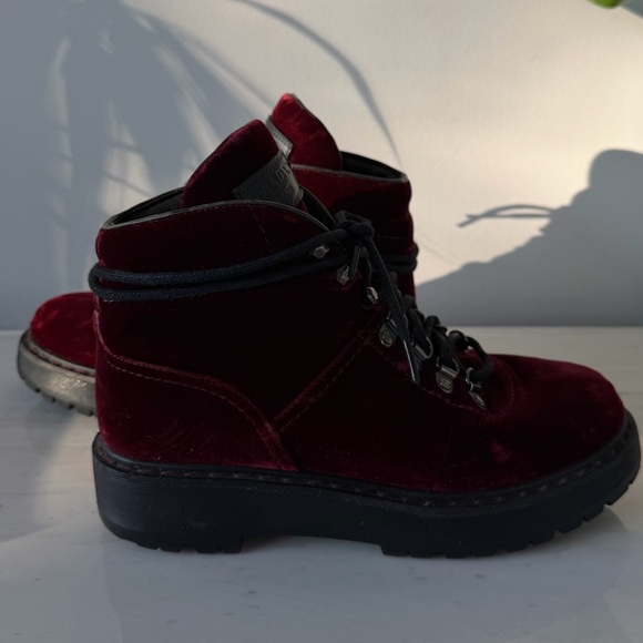 prada burgundy velvet hiker boots🥀 - Picture 12 of 13